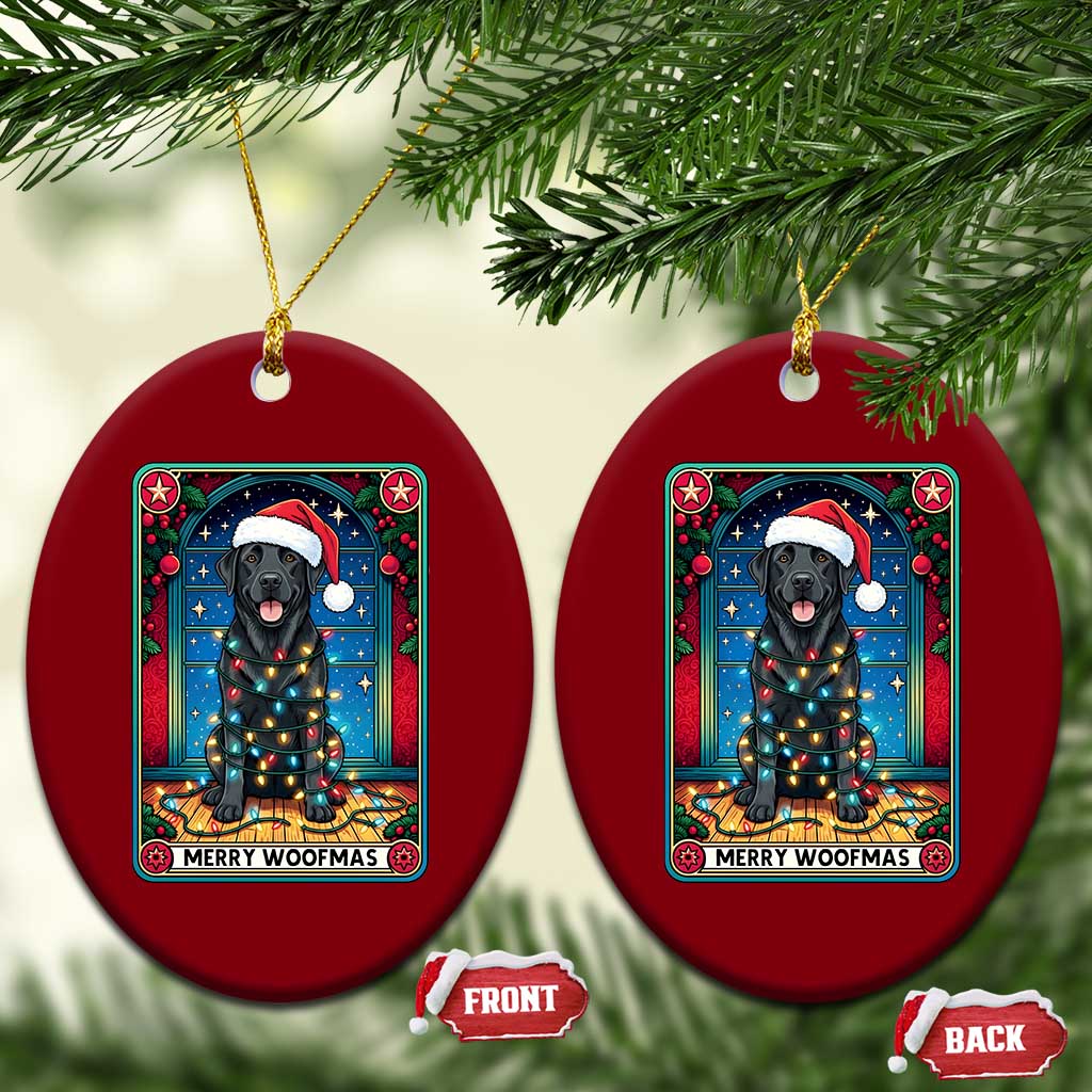 Merry Woofmas Ceramic Ornament Funny Tarot Card Labrador Retriever Christmas Gift TS12 Print Your Wear