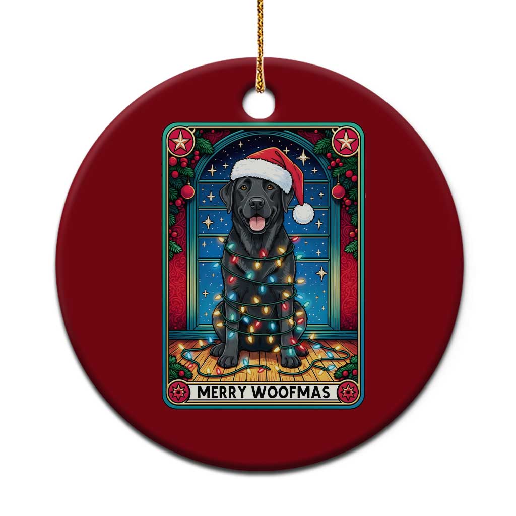 Merry Woofmas Ceramic Ornament Funny Tarot Card Labrador Retriever Christmas Gift TS12 1pc Red Print Your Wear