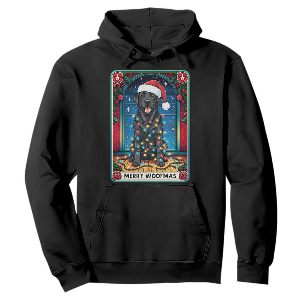 Merry Woofmas Hoodie Funny Tarot Card Labrador Retriever Christmas Gift TS12 Black Print Your Wear