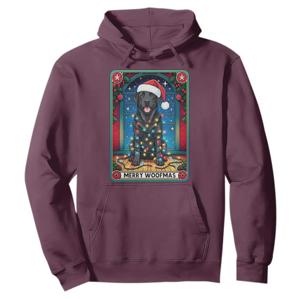 Merry Woofmas Hoodie Funny Tarot Card Labrador Retriever Christmas Gift TS12 Maroon Print Your Wear