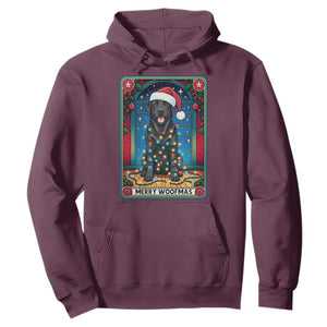 Merry Woofmas Hoodie Funny Tarot Card Labrador Retriever Christmas Gift TS12 Maroon Print Your Wear