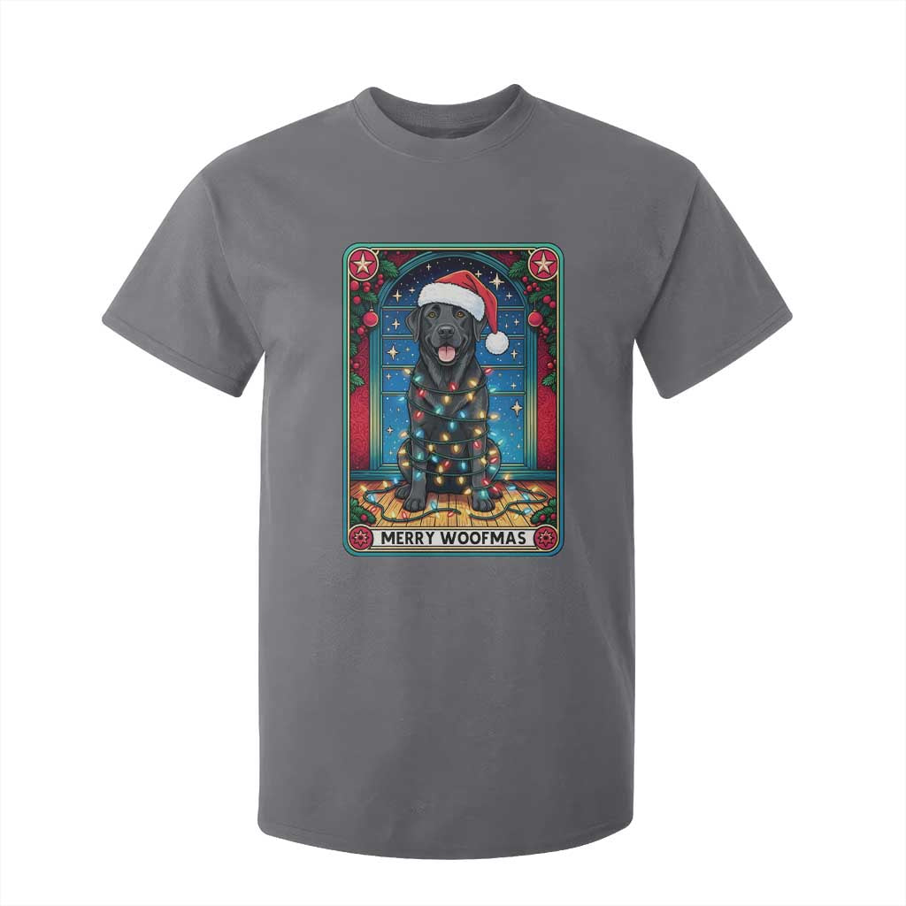 Merry Woofmas T Shirt For Kid Funny Tarot Card Labrador Retriever Christmas Gift TS12 Charcoal Print Your Wear