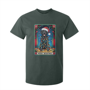 Merry Woofmas T Shirt For Kid Funny Tarot Card Labrador Retriever Christmas Gift TS12 Dark Forest Green Print Your Wear
