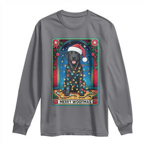 Merry Woofmas Long Sleeve Shirt Funny Tarot Card Labrador Retriever Christmas Gift TS12 Charcoal Print Your Wear