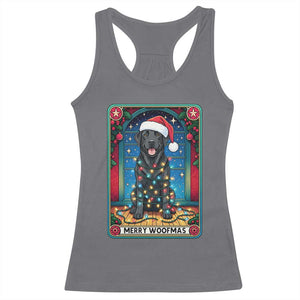 Merry Woofmas Racerback Tank Top Funny Tarot Card Labrador Retriever Christmas Gift TS12 Charcoal Print Your Wear