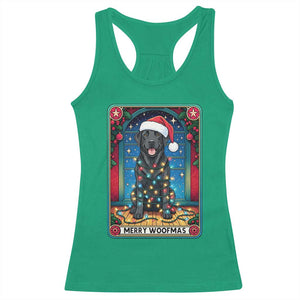 Merry Woofmas Racerback Tank Top Funny Tarot Card Labrador Retriever Christmas Gift TS12 Irish Green Print Your Wear