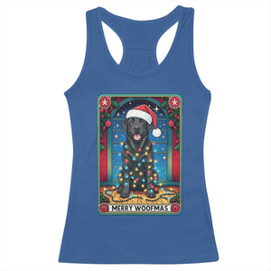 Merry Woofmas Racerback Tank Top Funny Tarot Card Labrador Retriever Christmas Gift TS12 Royal Blue Print Your Wear