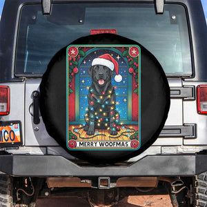 Merry Woofmas Spare Tire Cover Funny Tarot Card Labrador Retriever Christmas Gift TS12 No hole Black Print Your Wear