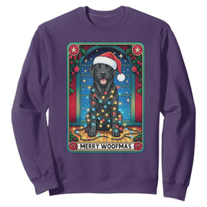 Merry Woofmas Sweatshirt Funny Tarot Card Labrador Retriever Christmas Gift TS12 Purple Print Your Wear