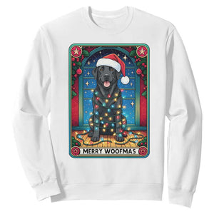 Merry Woofmas Sweatshirt Funny Tarot Card Labrador Retriever Christmas Gift TS12 White Print Your Wear