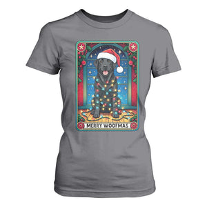 Merry Woofmas T Shirt For Women Funny Tarot Card Labrador Retriever Christmas Gift TS12 Charcoal Print Your Wear