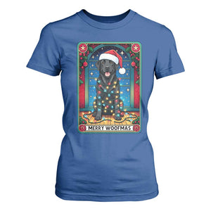 Merry Woofmas T Shirt For Women Funny Tarot Card Labrador Retriever Christmas Gift TS12 Royal Blue Print Your Wear