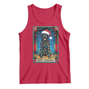 Merry Woofmas Tank Top Funny Tarot Card Labrador Retriever Christmas Gift TS12 Red Print Your Wear