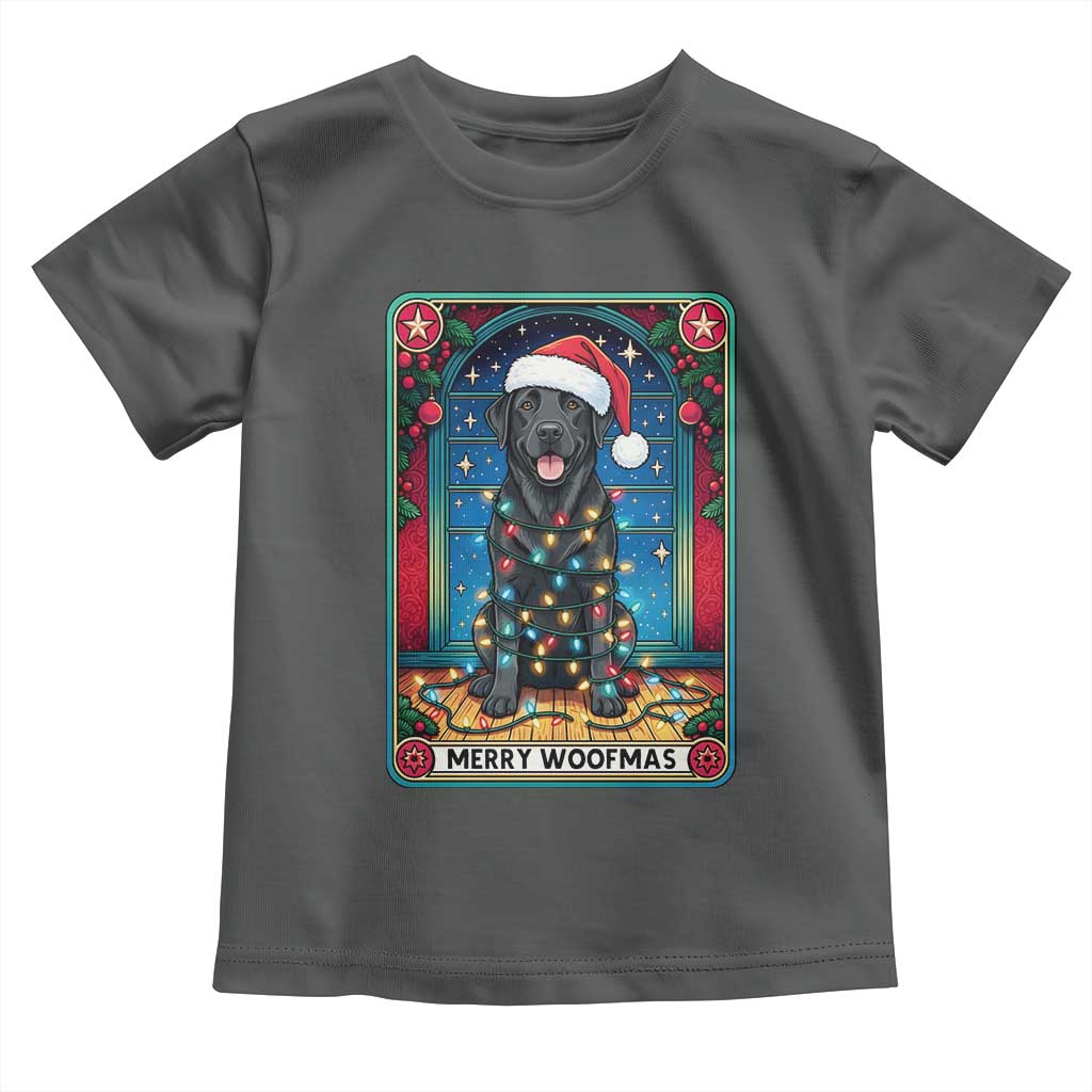 Merry Woofmas Toddler T Shirt Funny Tarot Card Labrador Retriever Christmas Gift TS12 Dark Heather Print Your Wear