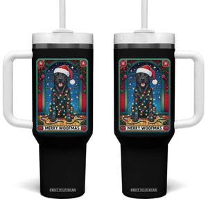 Merry Woofmas Tumbler With Handle Funny Tarot Card Labrador Retriever Christmas Gift TS12 One Size: 40 oz Black Print Your Wear