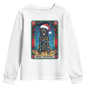 Merry Woofmas Youth Sweatshirt Funny Tarot Card Labrador Retriever Christmas Gift TS12 White Print Your Wear