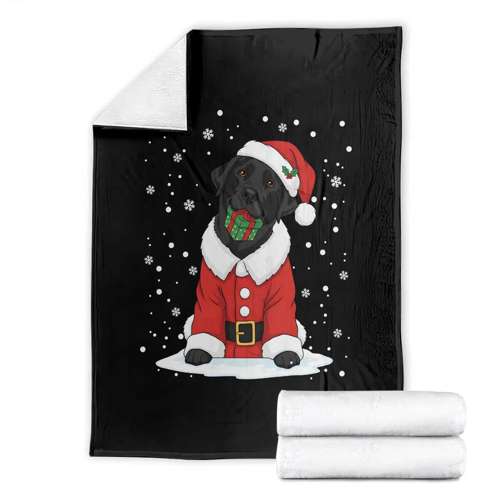 Black Labrador Santa Throw Blanket Funny Christmas Dog Lover Gift TS12 Black Print Your Wear