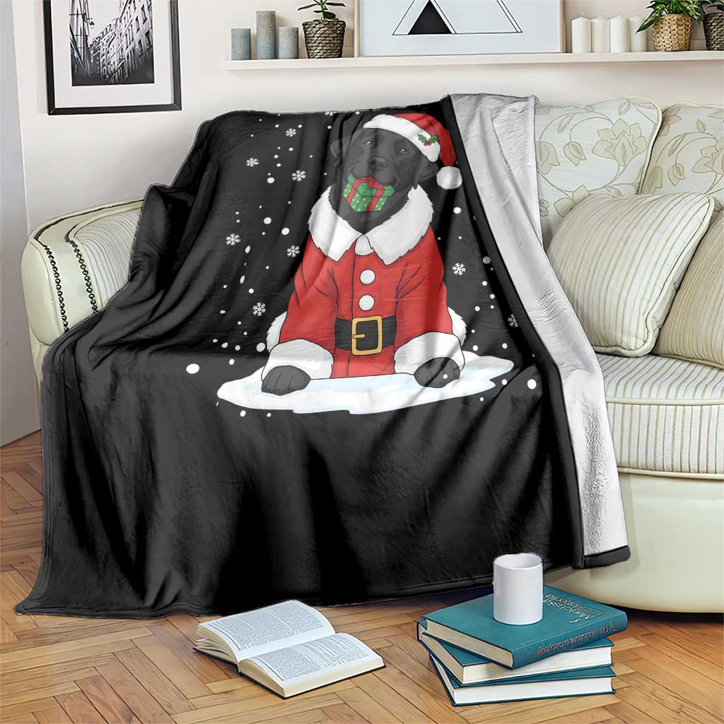 Black Labrador Santa Throw Blanket Funny Christmas Dog Lover Gift TS12 Print Your Wear