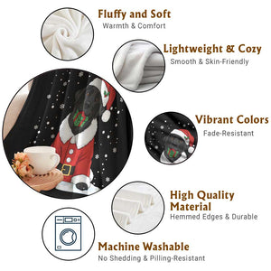 Black Labrador Santa Throw Blanket Funny Christmas Dog Lover Gift TS12 Print Your Wear