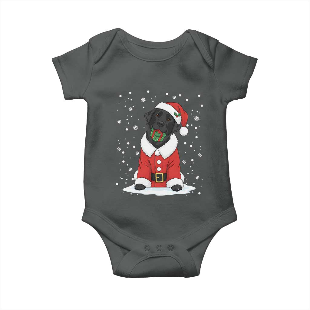 Black Labrador Santa Baby Onesie Funny Christmas Dog Lover Gift TS12 Dark Heather Print Your Wear