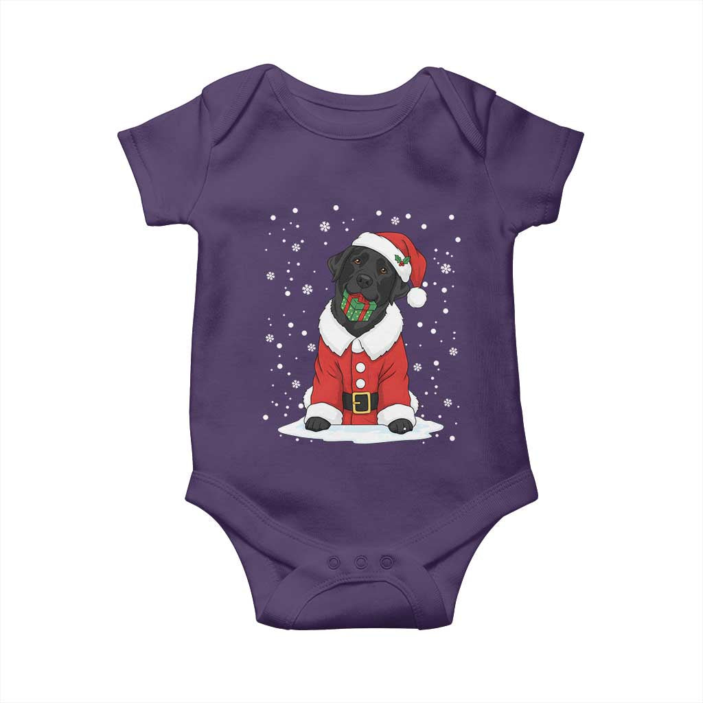 Black Labrador Santa Baby Onesie Funny Christmas Dog Lover Gift TS12 Purple Print Your Wear
