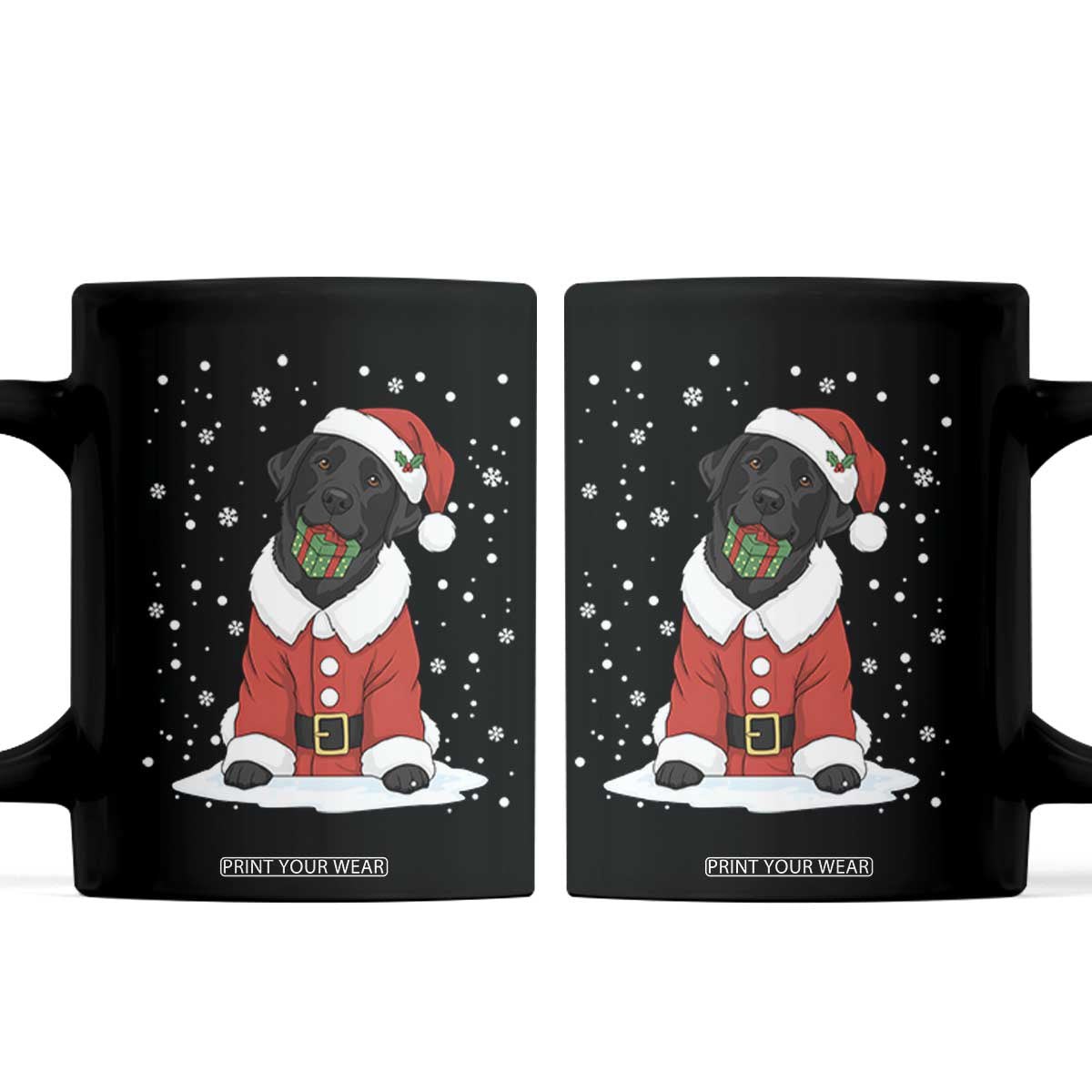 Black Labrador Santa Coffee Mug Funny Christmas Dog Lover Gift TS12 Black Print Your Wear