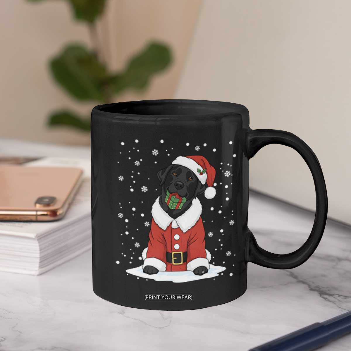 Black Labrador Santa Coffee Mug Funny Christmas Dog Lover Gift TS12 Print Your Wear