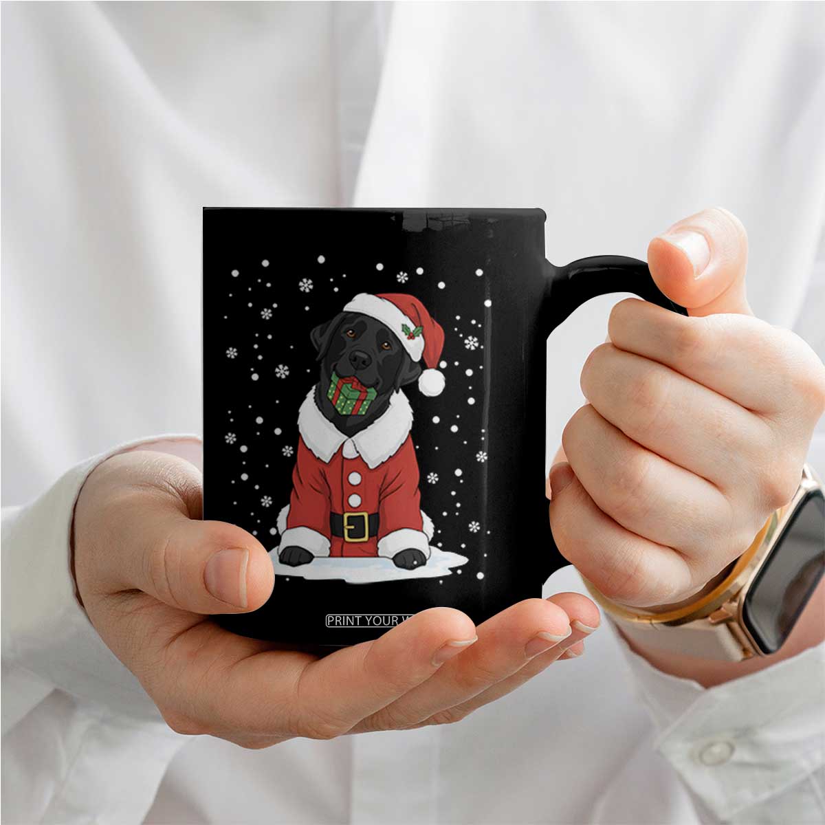 Black Labrador Santa Coffee Mug Funny Christmas Dog Lover Gift TS12 Print Your Wear