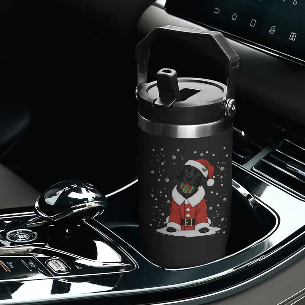 Black Labrador Santa Flip Straw Tumbler Funny Christmas Dog Lover Gift TS12 Print Your Wear