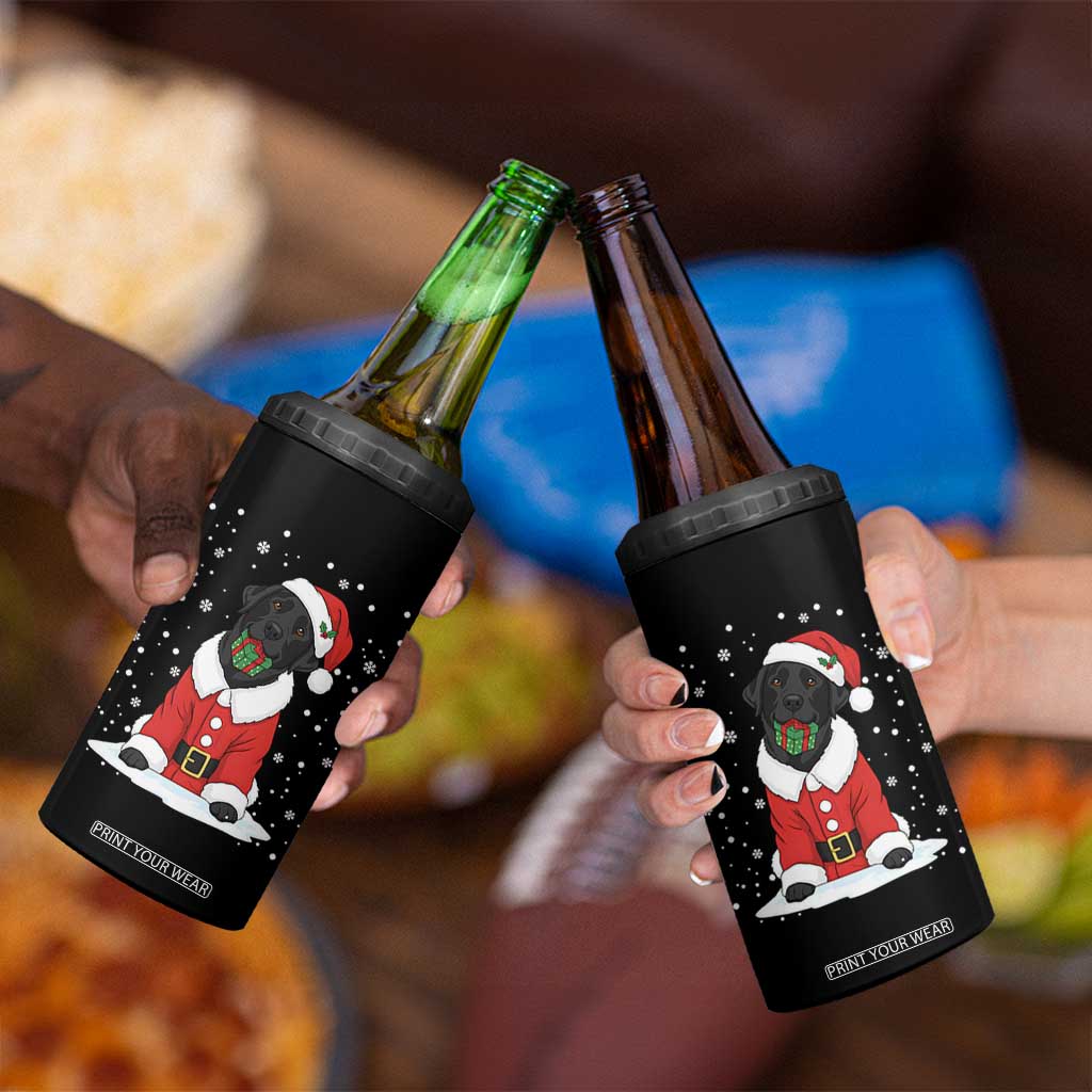 Black Labrador Santa 4 in 1 Can Cooler Tumbler Funny Christmas Dog Lover Gift TS12 Print Your Wear