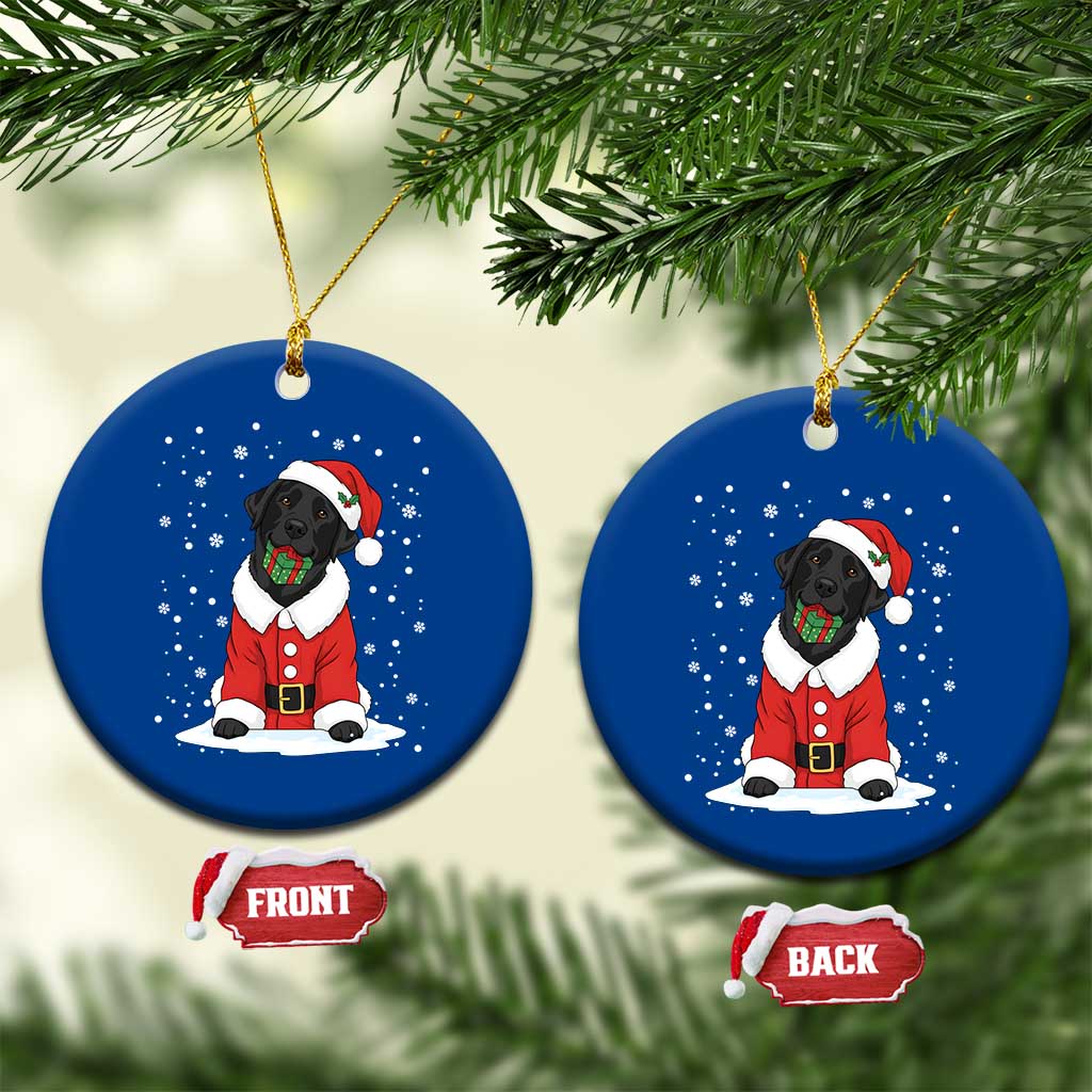 Black Labrador Santa Ceramic Ornament Funny Xmas Dog Lover Gift TS12 1pc Blue Print Your Wear