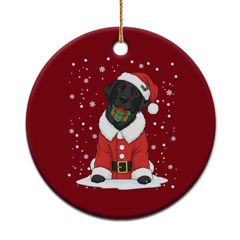 Black Labrador Santa Ceramic Ornament Funny Xmas Dog Lover Gift TS12 1pc Red Print Your Wear