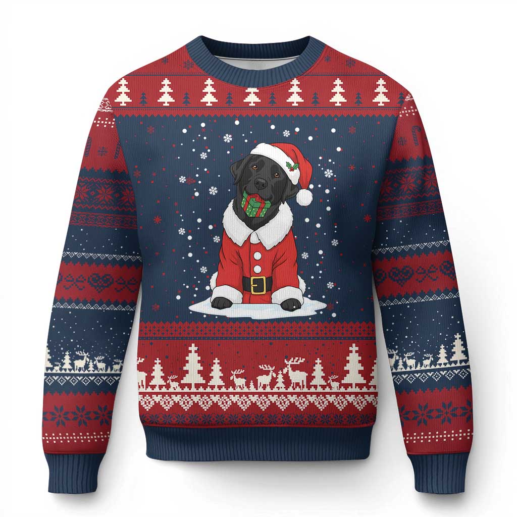 Black Labrador Santa Ugly Christmas Sweater Funny Xmas Dog Lover Gift TS12 Navy Red Print Your Wear