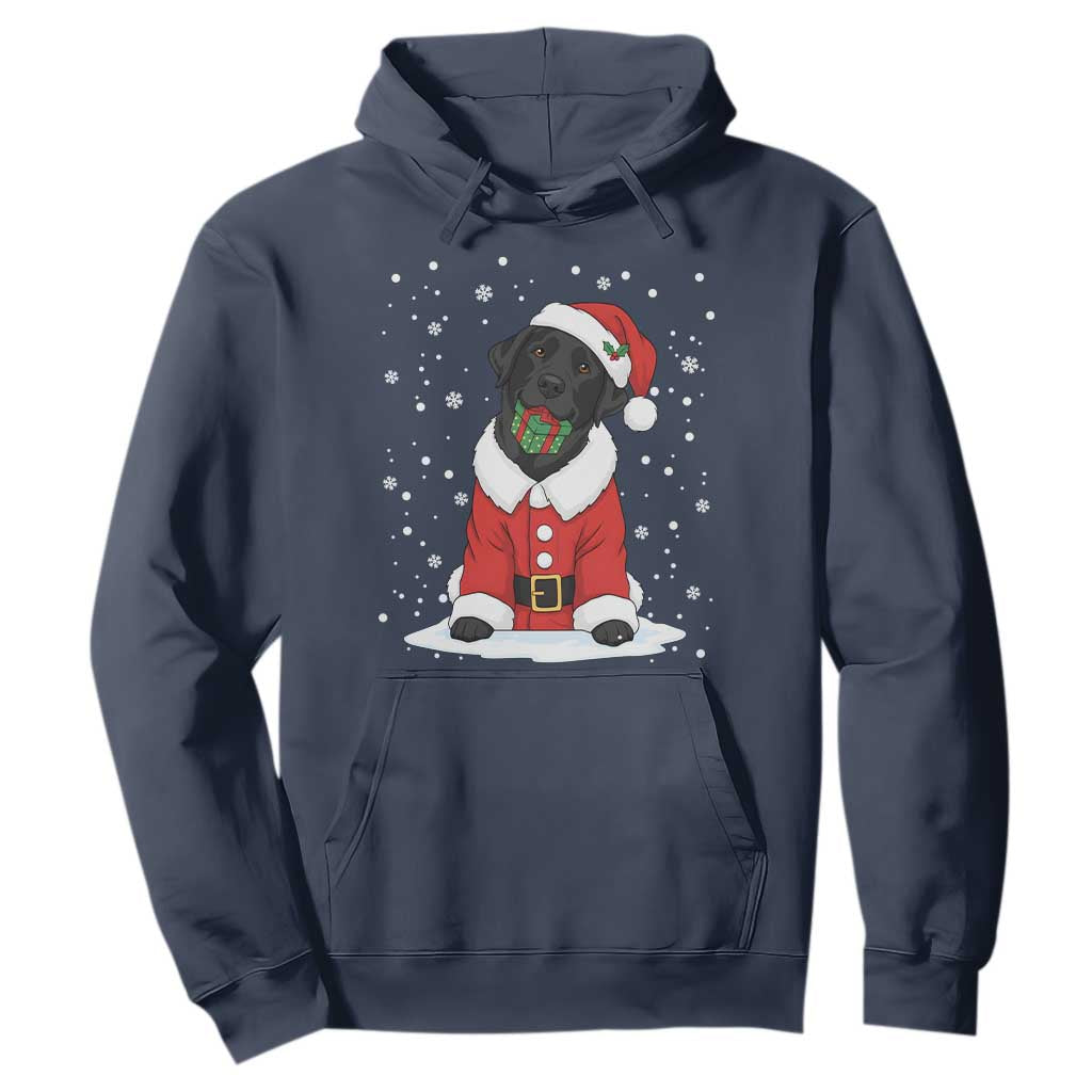 Black Labrador Santa Hoodie Funny Christmas Dog Lover Gift TS12 Navy Print Your Wear