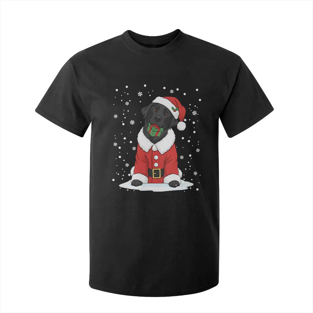 Black Labrador Santa T Shirt For Kid Funny Christmas Dog Lover Gift TS12 Black Print Your Wear