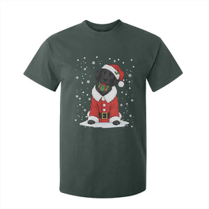 Black Labrador Santa T Shirt For Kid Funny Christmas Dog Lover Gift TS12 Dark Forest Green Print Your Wear