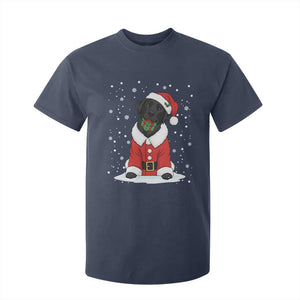 Black Labrador Santa T Shirt For Kid Funny Christmas Dog Lover Gift TS12 Navy Print Your Wear