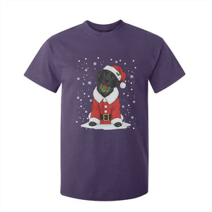 Black Labrador Santa T Shirt For Kid Funny Christmas Dog Lover Gift TS12 Purple Print Your Wear