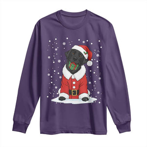 Black Labrador Santa Long Sleeve Shirt Funny Christmas Dog Lover Gift TS12 Purple Print Your Wear