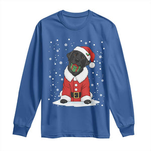 Black Labrador Santa Long Sleeve Shirt Funny Christmas Dog Lover Gift TS12 Royal Blue Print Your Wear