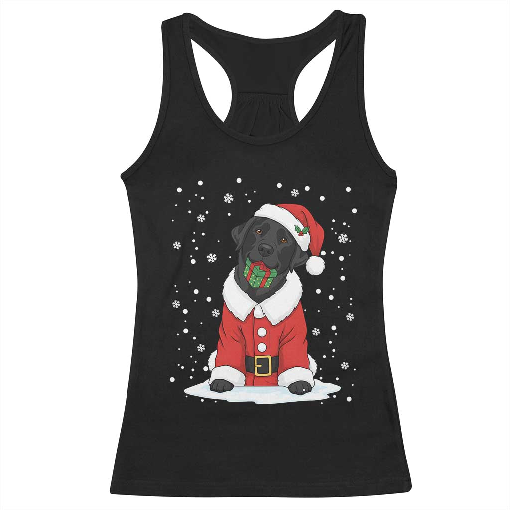 Black Labrador Santa Racerback Tank Top Funny Christmas Dog Lover Gift TS12 Black Print Your Wear