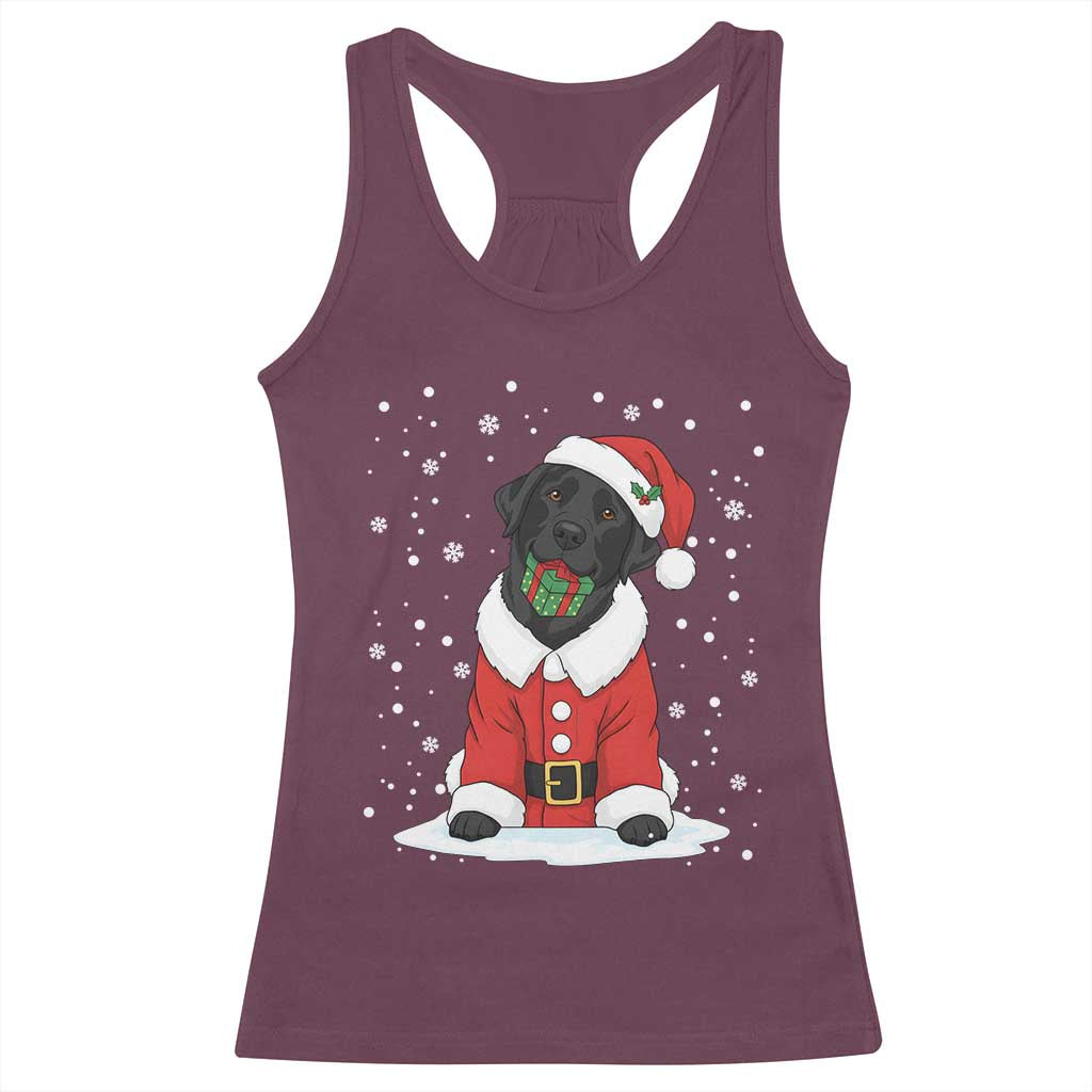 Black Labrador Santa Racerback Tank Top Funny Christmas Dog Lover Gift TS12 Maroon Print Your Wear