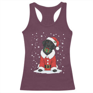 Black Labrador Santa Racerback Tank Top Funny Christmas Dog Lover Gift TS12 Maroon Print Your Wear