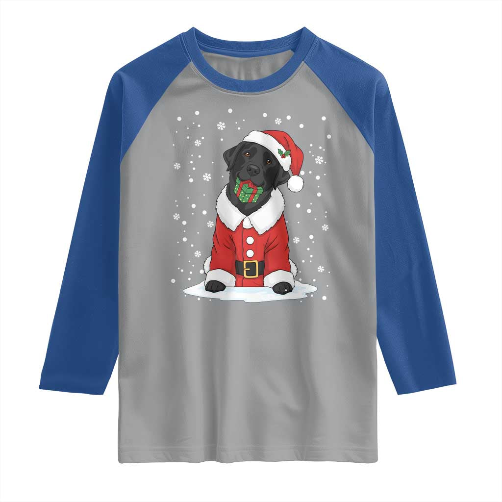 Black Labrador Santa Raglan Shirt Funny Christmas Dog Lover Gift TS12 Sport Gray Royal Print Your Wear