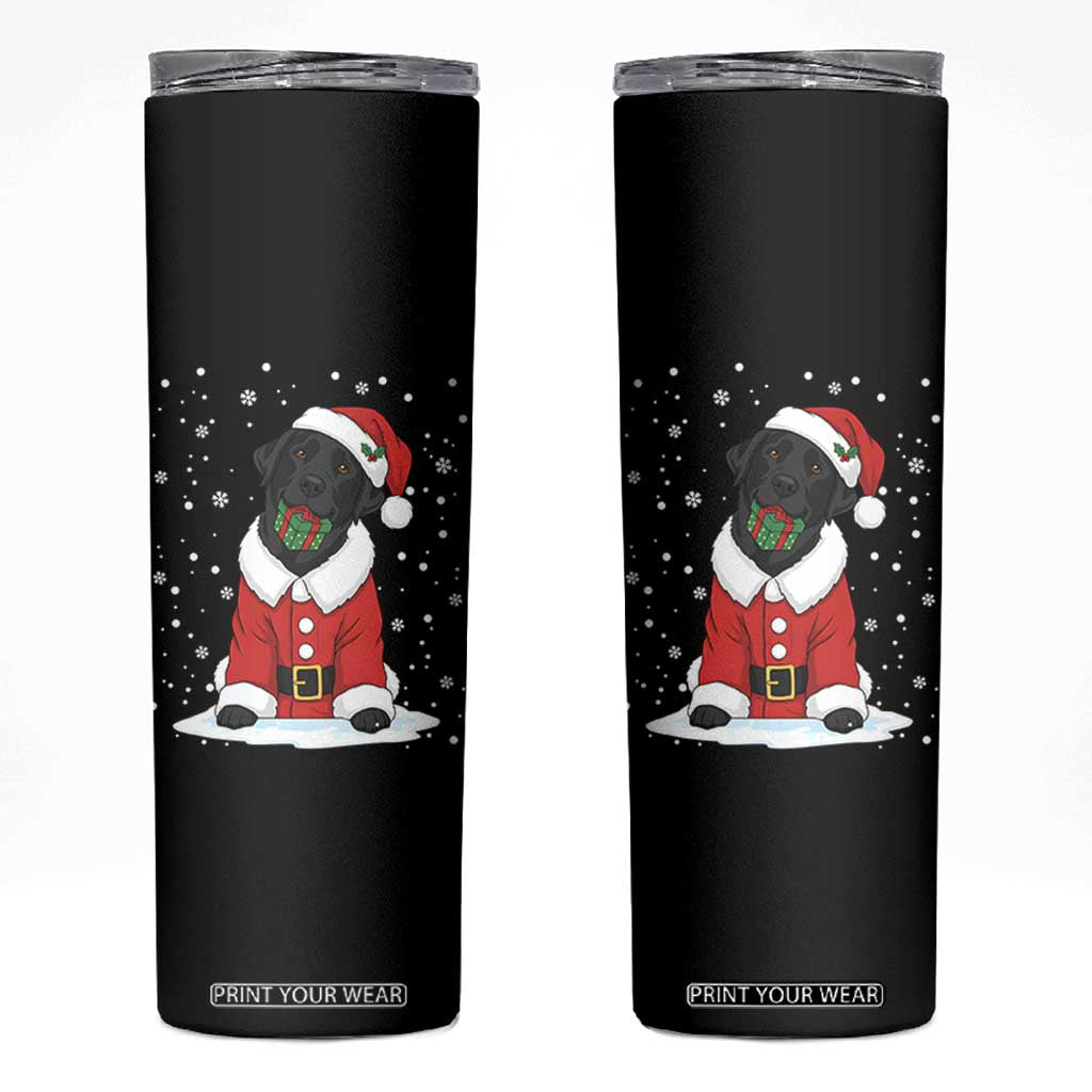 Black Labrador Santa Skinny Tumbler Funny Christmas Dog Lover Gift TS12 Black Print Your Wear