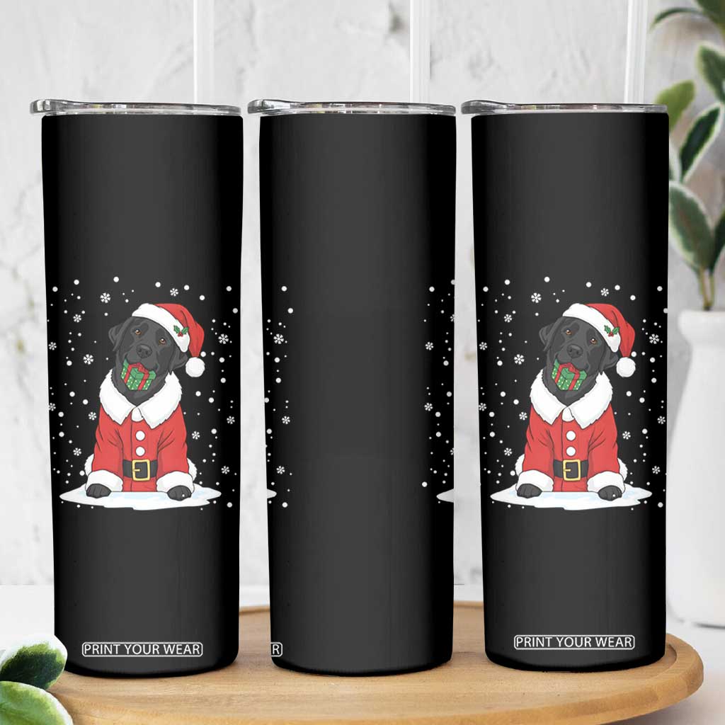 Black Labrador Santa Skinny Tumbler Funny Christmas Dog Lover Gift TS12 Print Your Wear