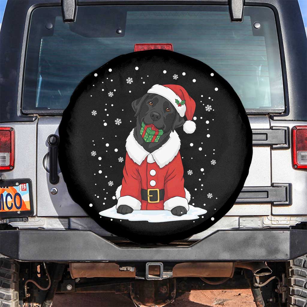 Black Labrador Santa Spare Tire Cover Funny Christmas Dog Lover Gift TS12 No hole Black Print Your Wear