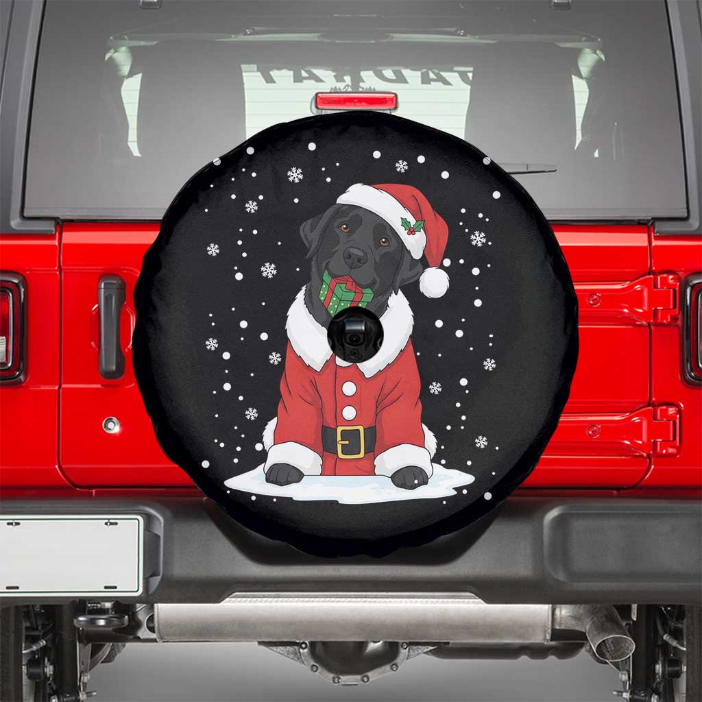Black Labrador Santa Spare Tire Cover Funny Christmas Dog Lover Gift TS12 Black Print Your Wear