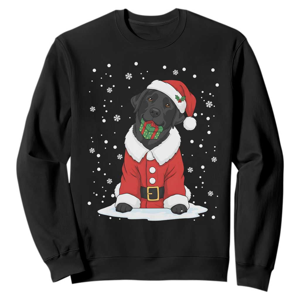 Black Labrador Santa Sweatshirt Funny Christmas Dog Lover Gift TS12 Black Print Your Wear