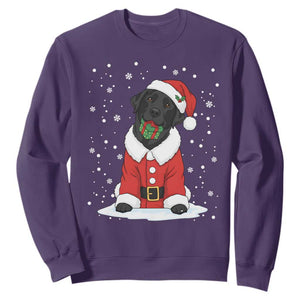 Black Labrador Santa Sweatshirt Funny Christmas Dog Lover Gift TS12 Purple Print Your Wear